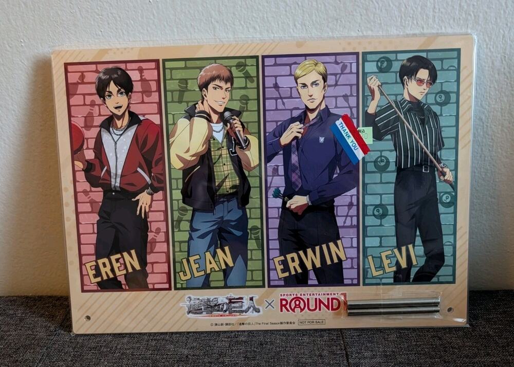 Attack On Titan X Round 1 Acrylic Board Brand New US Seller Levi Ackerman